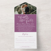 Gelukkig ooit na de huwelijksfeestfoto-mulberry all in one uitnodiging (Binnen)