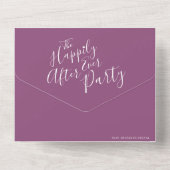 Gelukkig ooit na de huwelijksfeestfoto-mulberry all in one uitnodiging (Achterkant)