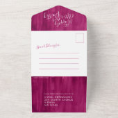 Gelukkig ooit na de huwelijksfeestfoto rood all in one uitnodiging (Buitenkant)