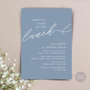 Gelukkig ooit na de lunch, bruiloft, Dusty Blue Kaart