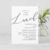 Gelukkig ooit na de lunch bruiloft Elopement Scrip Kaart (Staand voorkant)