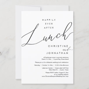 Gelukkig ooit na de lunch bruiloft Elopement Scrip Kaart