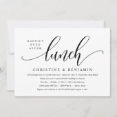 Gelukkig ooit na de lunch Elopement, modern script Kaart (Voorkant)