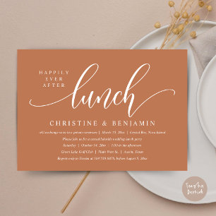 Gelukkig ooit na de lunch Elopement, modern script Kaart
