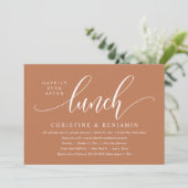 Gelukkig ooit na de lunch Elopement, modern script Kaart (Staand voorkant)