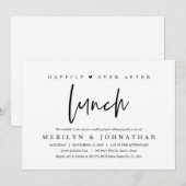Gelukkig ooit na de lunch minimalistische bruiloft kaart (Voorkant / Achterkant)