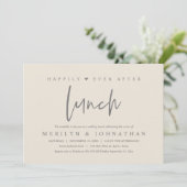 Gelukkig ooit na de lunch minimalistische bruiloft kaart (Staand voorkant)