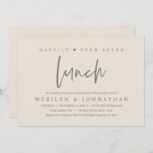 Gelukkig ooit na de lunch minimalistische bruiloft kaart (Voorkant / Achterkant)