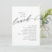 Gelukkig ooit na de lunch moderne bruiloft Elopeme Kaart (Staand voorkant)