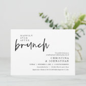 Gelukkig ooit na de lunch moderne bruiloft partij kaart (Staand voorkant)