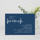 Gelukkig ooit na de lunch moderne bruiloft partij kaart (Staand voorkant)