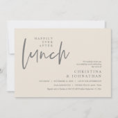 Gelukkig ooit na de lunch moderne bruiloft partij kaart (Voorkant)