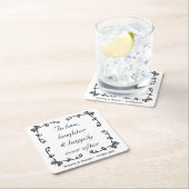 Gelukkig ooit na de minimalistische Aangepaste bru Kartonnen Onderzetters (Insitu)