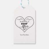 Gelukkig ooit na de moderne feiale weddenschap cadeaulabel (Voorkant)