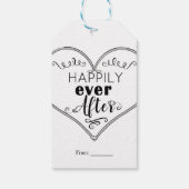Gelukkig ooit na de moderne feiale weddenschap cadeaulabel (Achterkant)
