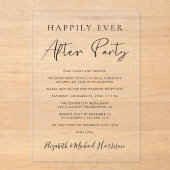 Gelukkig ooit na de Ontvangst van de bruiloft van  Acryl Uitnodigingen (Voorkant)