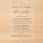 Gelukkig ooit na de Ontvangst van de bruiloft van  Acryl Uitnodigingen (Voorkant)