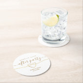 Gelukkig ooit na de Ontvangst van de bruiloft van  Ronde Kartonnen Onderzetter (Insitu)