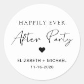 Gelukkig ooit na de Ontvangst van de bruiloft van  Ronde Sticker (Voorkant)