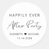 Gelukkig ooit na de Ontvangst van de bruiloft van  Ronde Sticker (Voorkant)