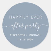 Gelukkig ooit na de Ontvangst van de bruiloft van  Ronde Sticker (Voorkant)