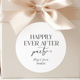 Gelukkig ooit na de Ontvangst van de bruiloft van  Ronde Sticker