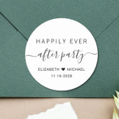 Gelukkig ooit na de Ontvangst van de bruiloft van  Ronde Sticker