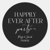 Gelukkig ooit na de Ontvangst van de bruiloft van  Ronde Sticker (Voorkant)