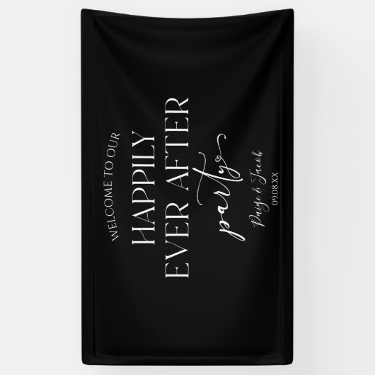 Gelukkig ooit na de Ontvangst van de bruiloft van  Spandoek (Verticaal)