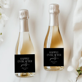 Gelukkig ooit na de Ontvangst van de bruiloft van  Sparkling Wijnetiket