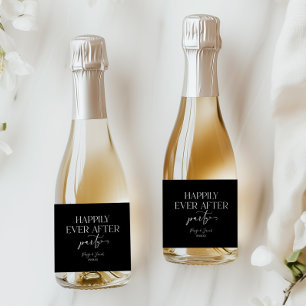 Gelukkig ooit na de Ontvangst van de bruiloft van  Sparkling Wijnetiket