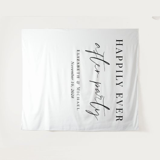 Gelukkig ooit na de Ontvangst van de bruiloft van  Wandkleed (Voorkant (horizontaal))