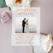 Gelukkig ooit na de ontvangst van de partijfoto va acryl uitnodigingen