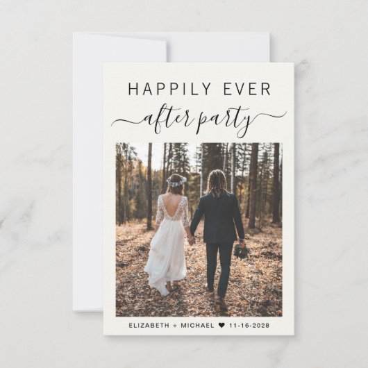 Gelukkig ooit na de ontvangst van de partijfoto va kaart (Voorkant)