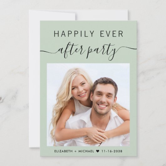 Gelukkig ooit na de ontvangst van de partijfoto va kaart (Voorkant)