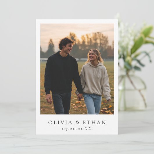 Gelukkig ooit na de ontvangst van de partijfoto va kaart (Staand voorkant)