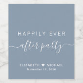 Gelukkig ooit na de ontvangst van een mosterdblauw wijn etiket (Enkel label)