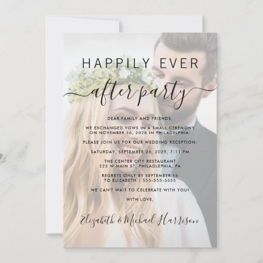 Gelukkig ooit na de ontvangst van foto-weddenschap kaart (Voorkant)