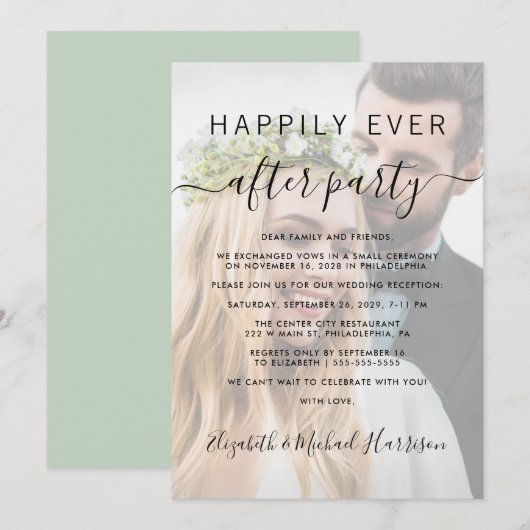 Gelukkig ooit na de ontvangst van foto-weddenschap kaart (Voorkant / Achterkant)