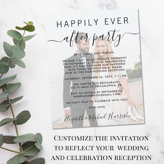 Gelukkig ooit na de ontvangst van het fotoweddensc