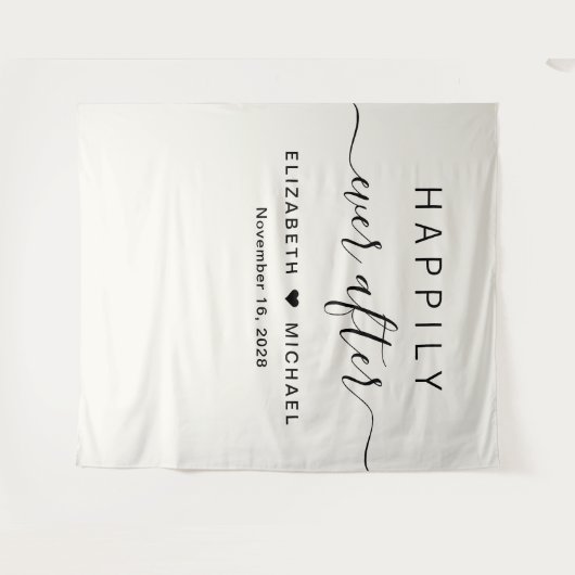 Gelukkig ooit na de ontvangst van het huwelijk van wandkleed (Voorkant (horizontaal))