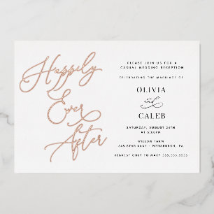 Gelukkig ooit na de Ontvangst van het Weddenschap Folie Uitnodiging