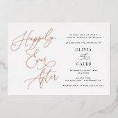 Gelukkig ooit na de Ontvangst van het Weddenschap Folie Uitnodiging (Voorkant)