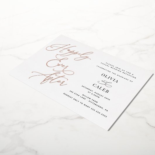 Gelukkig ooit na de Ontvangst van het Weddenschap Folie Uitnodiging (Gedraaid)