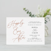 Gelukkig ooit na de Ontvangst van het Weddenschap Folie Uitnodiging (Staand Voorkant)