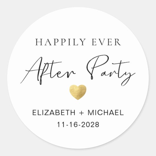 Gelukkig ooit na de Ontvangst van het Weddenschap Ronde Sticker (Voorkant)
