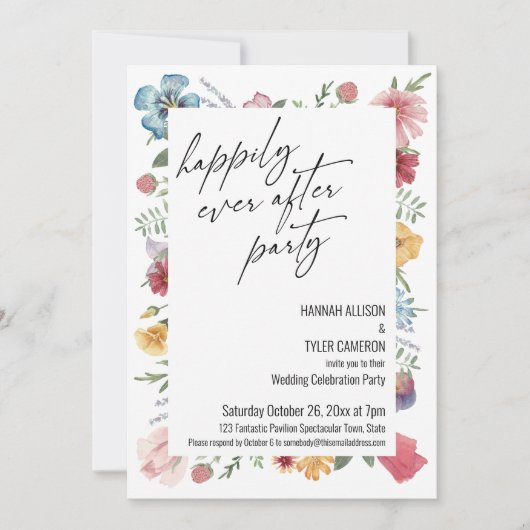 Gelukkig ooit na de ontvangst van Wilde Bloem van  Kaart (Voorkant)