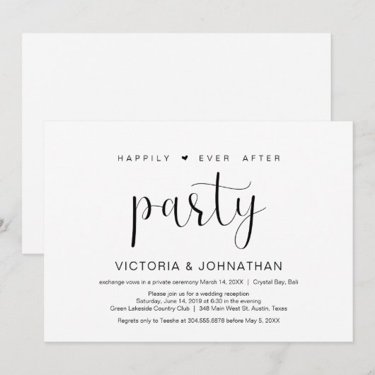 Gelukkig ooit na de ontwikkelingspartij, Minimalis Kaart (Voorkant / Achterkant)