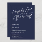 Gelukkig ooit na de partij modern legant marinebla kaart (Voorkant / Achterkant)