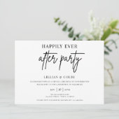 Gelukkig ooit na de party bruiloft receptie uitnod kaart (Staand voorkant)